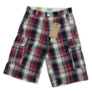 OTB One Shorts Boys 12 Multicolor Plaid Chino Khaki Shorts 10"‎ Inseam Casual